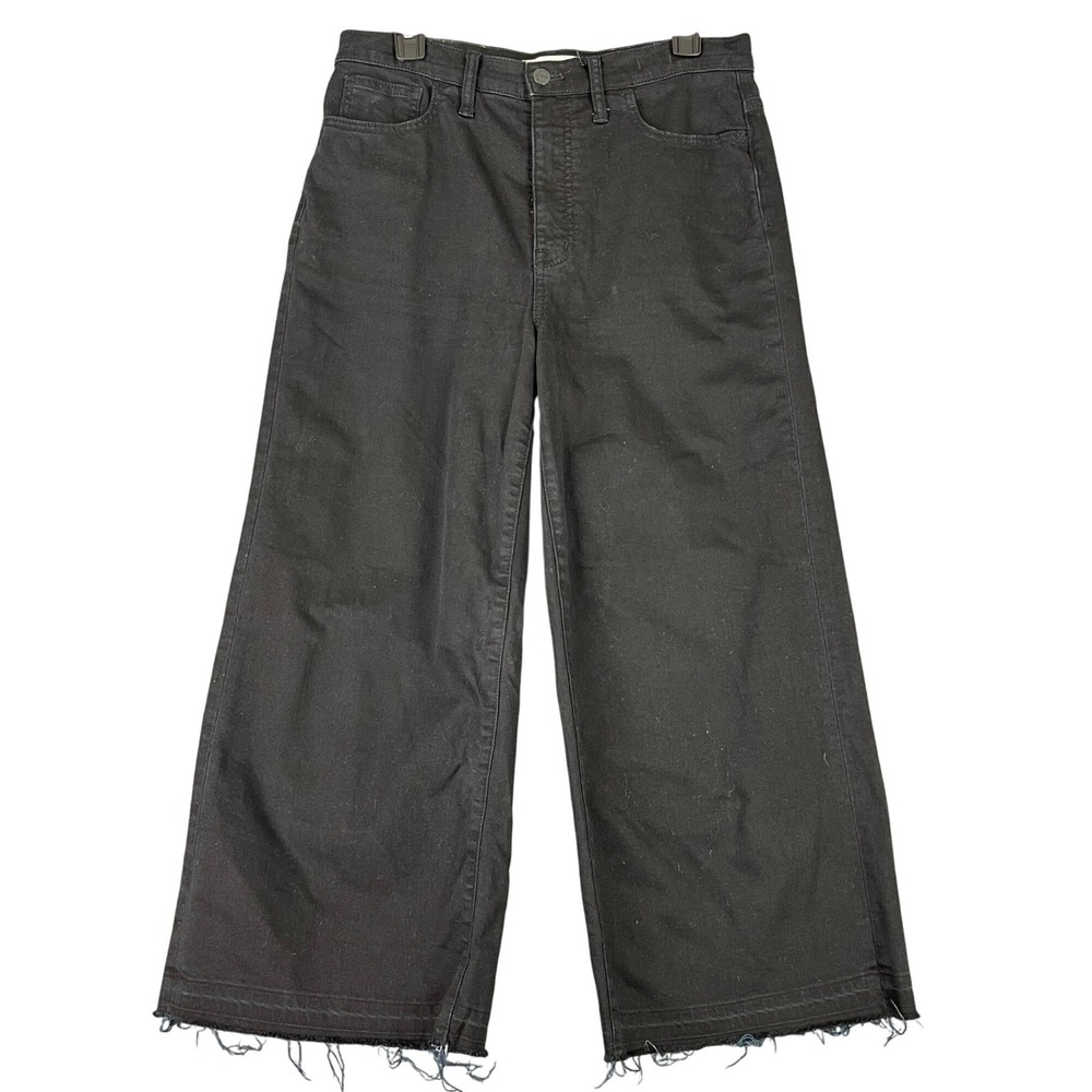 Madewell‎ Wide Leg Crop Jeans  Retro Streetwear Raw Hem Y2K Grunge Women 29